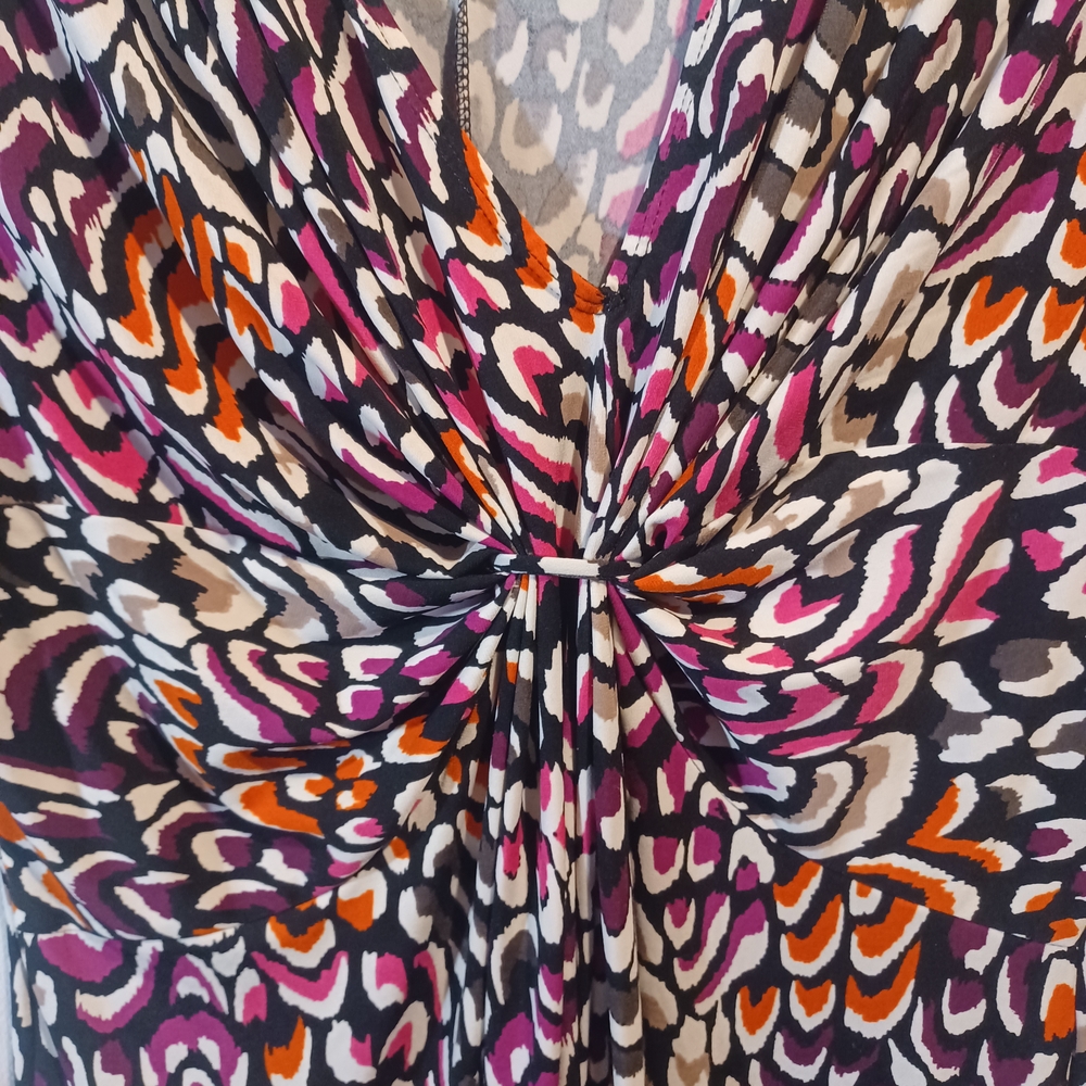 Ny Collection Gray And Orange Patterned Dress (D) - image 5